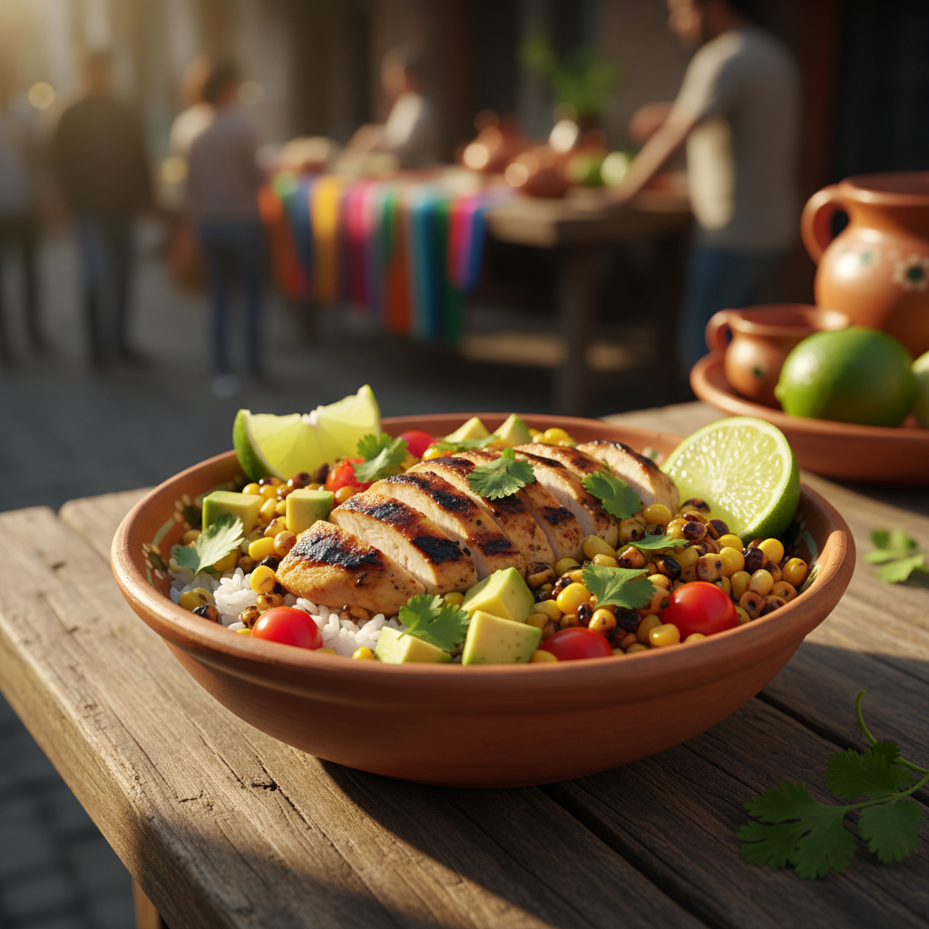 Zesty Street Corn Chicken Bowl: A 30-Minute Mexican Feast